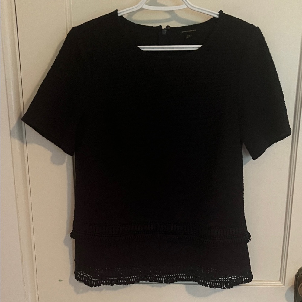 Banana Republic Navy Textured Blouse
